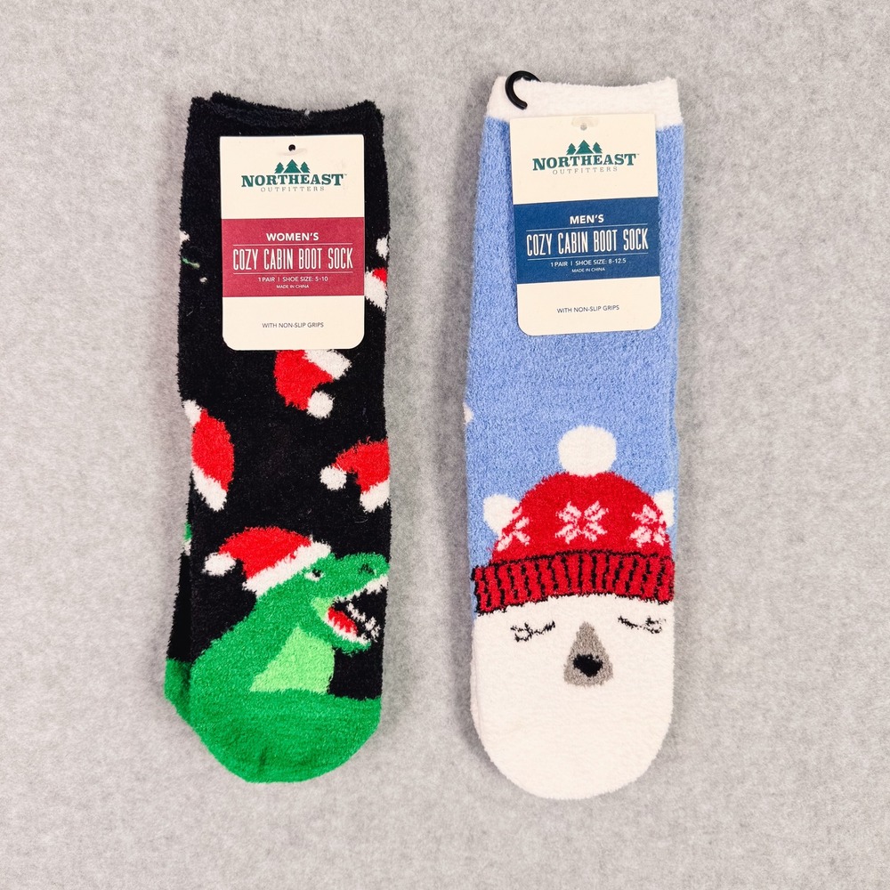 Northeast Outfitters Cozy Cabin Christmas Socks Set Men & Woman Boot 2Pk